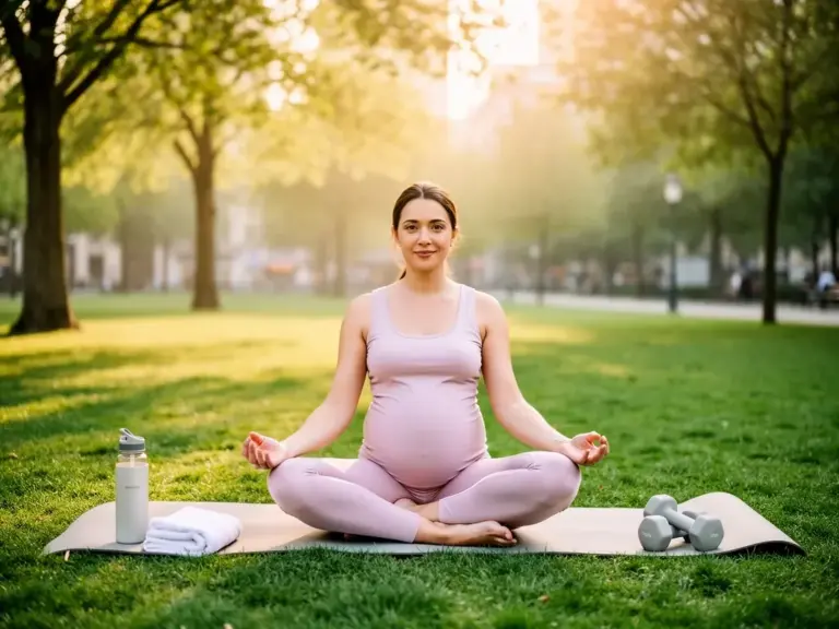 Wie viel Bewegung in der Schwangerschaft gesund ist: Sportarten im Überblick Frau beim Yoga in der Schwangerschaft zur Förderung von Fitness und Wohlbefinden