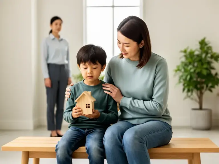 Einbürgerung für Kinder: Anträge und neue Fristen verständlich erklärt Mutter mit Kind füllt digitalen Einbürgerungsantrag 2024 aus Dokumente und Fristen im Blick