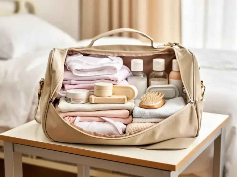 Kliniktasche für Kaiserschnitt mit wichtigen Besonderheiten für optimalen Komfort und Erholung