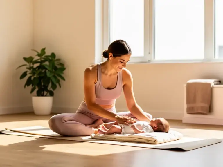 Effektives postnatales Yoga zur Unterstützung der Rückbildung Postnatales Yoga zur Rückbildung und geistigen Entspannung für frischgebackene Mütter