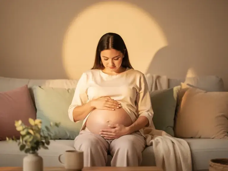 Schwangerschaft nach Kinderwunschbehandlung sicher und gesund erleben Schwangere Frau bei Ultraschalluntersuchung nach Kinderwunschbehandlung zur Kontrolle