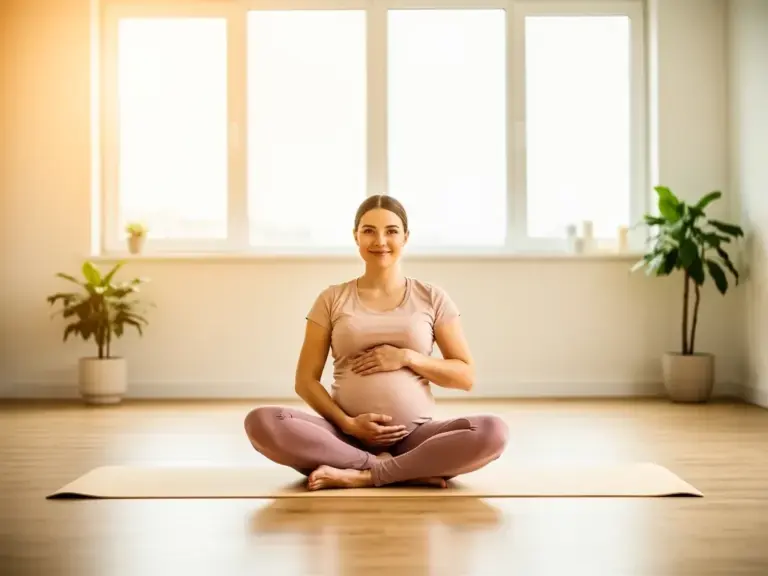 Entspannung pur: Schwangerschaft yoga und seine Vorteile für werdende Mütter Schwangere Frauen praktizieren Schwangerschafts-Yoga zur Entspannung und Förderung des Wohlbefindens