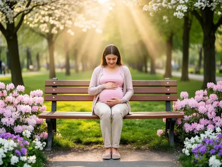 Baby in der sechzehnten Schwangerschaftswoche mit 10-12 cm Größe und gut entwickeltem Gehör