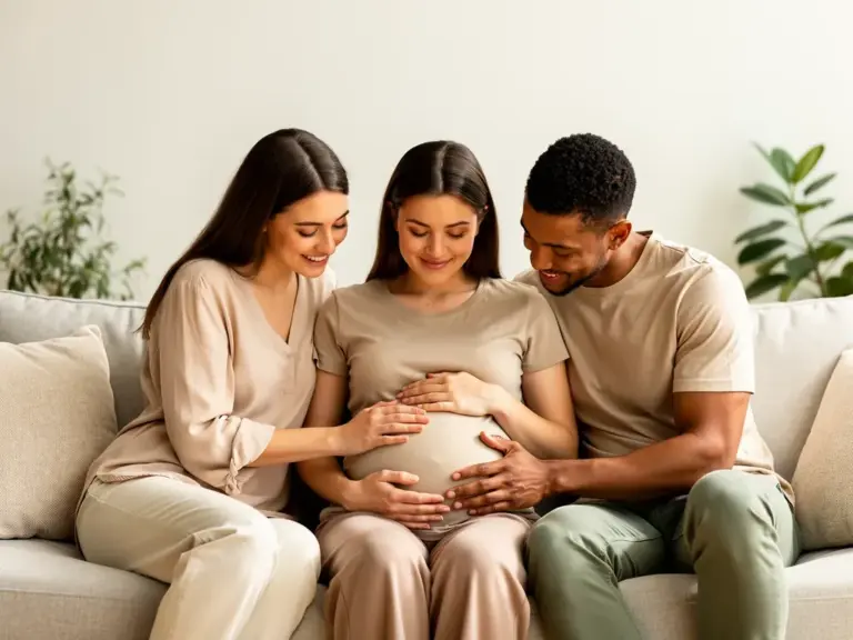 Die Bedeutung von Surrogatmutterschaft für werdende Eltern Illustration zum Thema Surrogate Schwangerschaft Bedeutung
