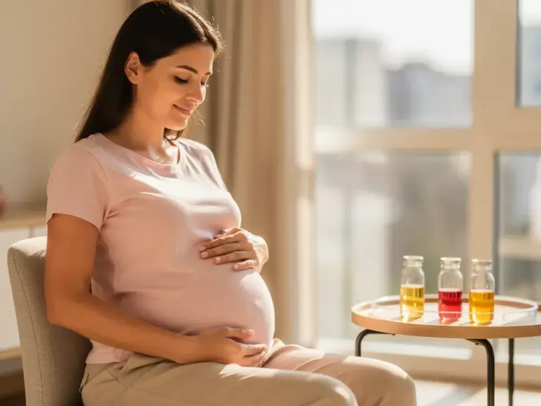 Vitamin-D-Mangel in der Schwangerschaft Schwangere Frau bei Blutabnahme zur Kontrolle des Vitamin-D-Spiegels in der Schwangerschaft